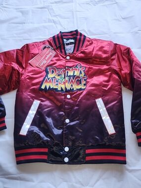 Nostalgia Kids' Satin Bomber Jacket - Burgundy/Black